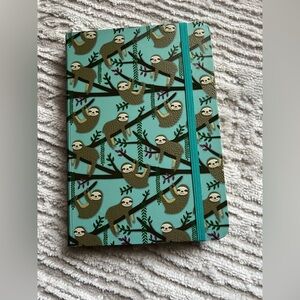 Sloth Patterned Notebook with Teal Accents